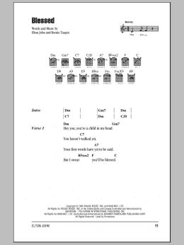 page one of Blessed (Guitar Chords/Lyrics)