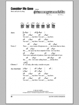 page one of Consider Me Gone (Guitar Chords/Lyrics)