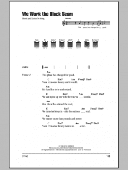 page one of We Work The Black Seam (Guitar Chords/Lyrics)