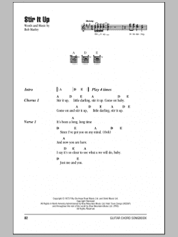 page one of Stir It Up (Guitar Chords/Lyrics)