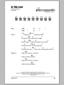 page one of Is This Love (Guitar Chords/Lyrics)