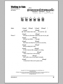 page one of Waiting In Vain (Guitar Chords/Lyrics)