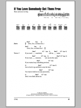 page one of If You Love Somebody Set Them Free (Guitar Chords/Lyrics)