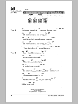 page one of Evil (Guitar Chords/Lyrics)