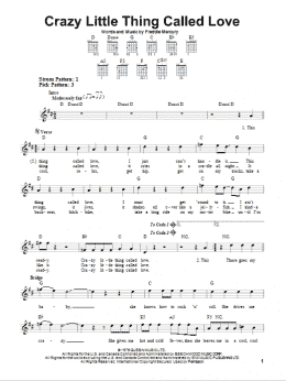 page one of Crazy Little Thing Called Love (Easy Guitar)