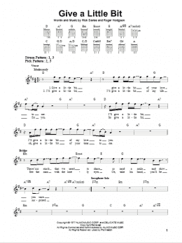 page one of Give A Little Bit (Easy Guitar)