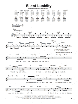 page one of Silent Lucidity (Easy Guitar)