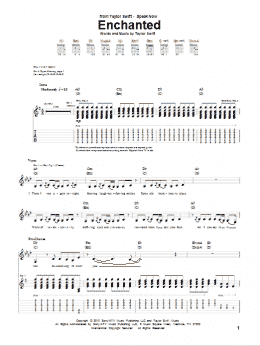 page one of Enchanted (Guitar Tab)