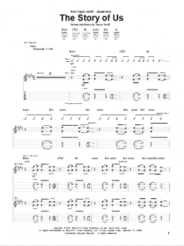 page one of The Story Of Us (Guitar Tab)