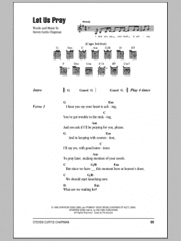 page one of Let Us Pray (Guitar Chords/Lyrics)