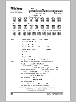 page one of With Hope (Guitar Chords/Lyrics)