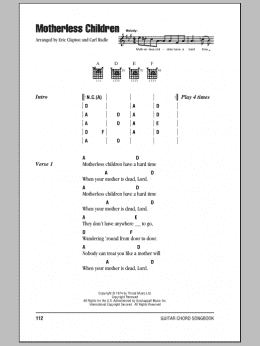 page one of Motherless Children (Guitar Chords/Lyrics)