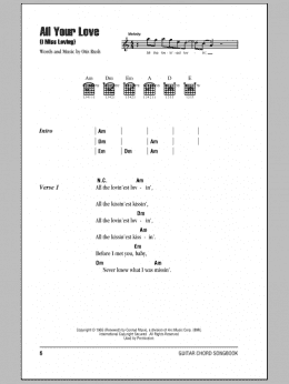 page one of All Your Love (I Miss Loving) (Guitar Chords/Lyrics)