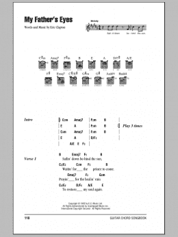 page one of My Father's Eyes (Guitar Chords/Lyrics)