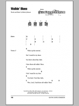 page one of Walkin' Blues (Guitar Chords/Lyrics)