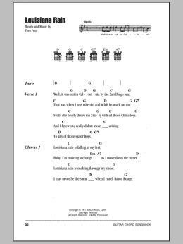 page one of Louisiana Rain (Guitar Chords/Lyrics)