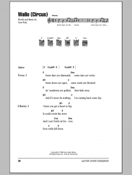 page one of Walls (Circus) (Guitar Chords/Lyrics)