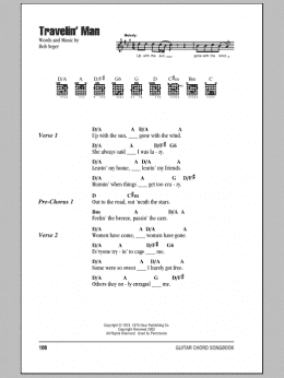 page one of Travelin' Man (Guitar Chords/Lyrics)