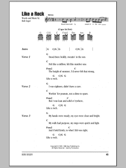 page one of Like A Rock (Guitar Chords/Lyrics)