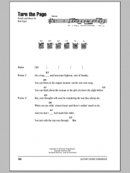 page one of Turn The Page (Guitar Chords/Lyrics)