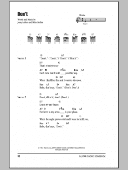 page one of Don't (Guitar Chords/Lyrics)