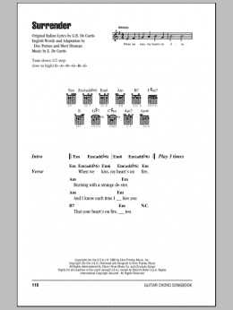 page one of Surrender (Guitar Chords/Lyrics)