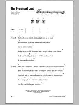 page one of The Promised Land (Guitar Chords/Lyrics)