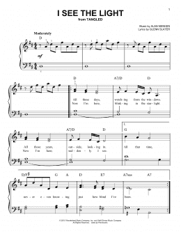 page one of I See The Light (from Tangled) (Easy Piano)