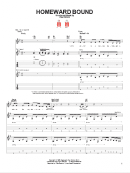 page one of Homeward Bound (Guitar Tab)