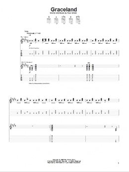 page one of Graceland (Guitar Tab)