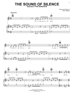 page one of The Sound Of Silence (Piano, Vocal & Guitar Chords (Right-Hand Melody))