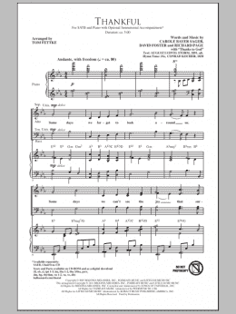 page one of Thankful (SATB Choir)