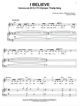 page one of I Believe (Piano & Vocal)