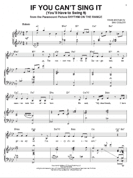 page one of If You Can't Sing It (You'll Have To Swing It) (Piano & Vocal)