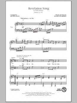 page one of Revelation Song (SATB Choir)