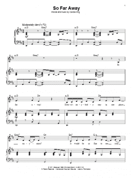 page one of So Far Away (Piano & Vocal)