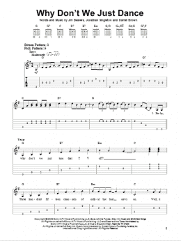 page one of Why Don't We Just Dance (Easy Guitar Tab)