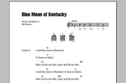 page one of Blue Moon Of Kentucky (Guitar Chords/Lyrics)