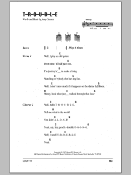 page one of T-R-O-U-B-L-E (Guitar Chords/Lyrics)