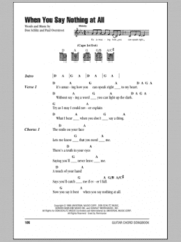 page one of When You Say Nothing At All (Guitar Chords/Lyrics)