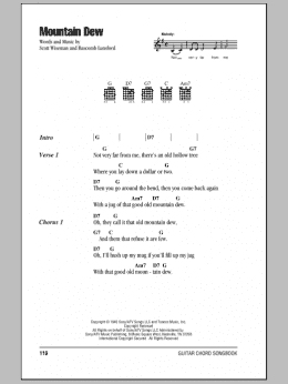 page one of Mountain Dew (Guitar Chords/Lyrics)