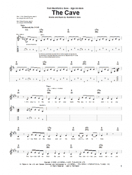 page one of The Cave (Guitar Tab)