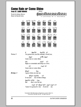 page one of Come Rain Or Come Shine (Guitar Chords/Lyrics)