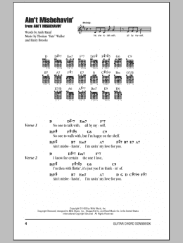 page one of Ain't Misbehavin' (Guitar Chords/Lyrics)