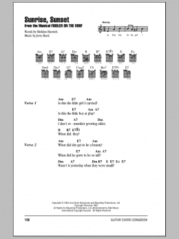 page one of Sunrise, Sunset (Guitar Chords/Lyrics)