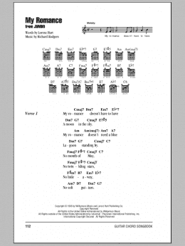 page one of My Romance (Guitar Chords/Lyrics)