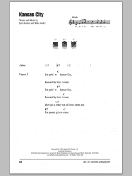 page one of Kansas City (Guitar Chords/Lyrics)