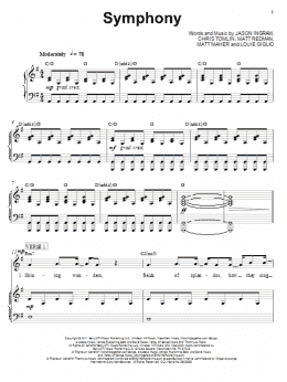 page one of Symphony (Piano, Vocal & Guitar Chords (Right-Hand Melody))