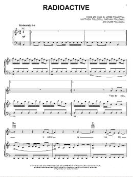 page one of Radioactive (Piano, Vocal & Guitar Chords (Right-Hand Melody))