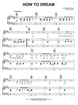 page one of How To Dream (Piano, Vocal & Guitar Chords (Right-Hand Melody))